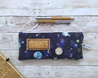 Constellation Pencil Case, Personalized Zippered Pouch Space