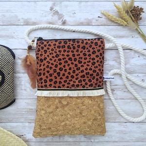 Cork Crossbody Bag for Teenage Girls with Animal Print image 1