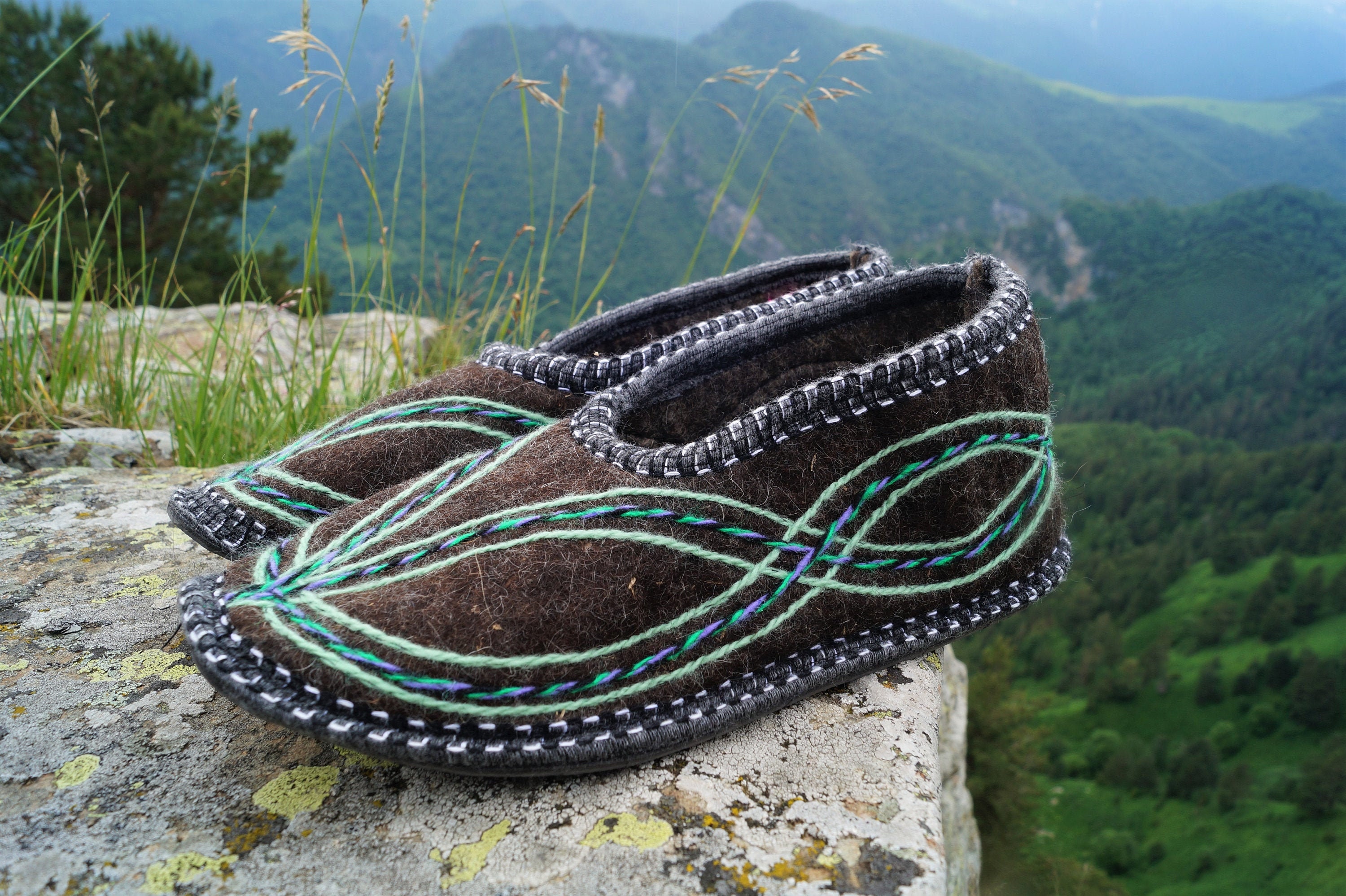 Felted Slippers. Russian Felt Home Shoes. Organic Wool Etsy