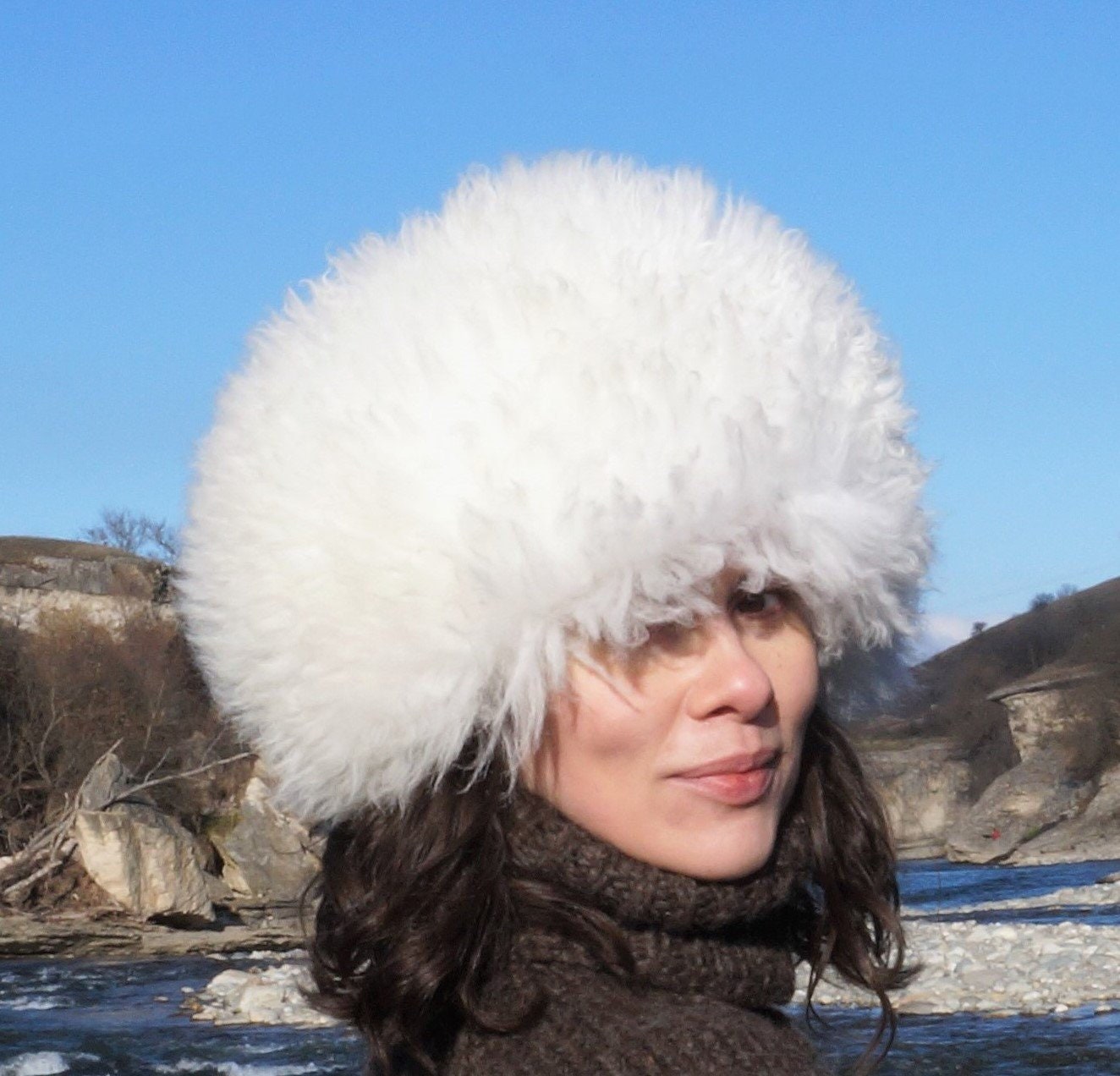 UNISEX Genuine Fur Hat Real Fur Pillbox 