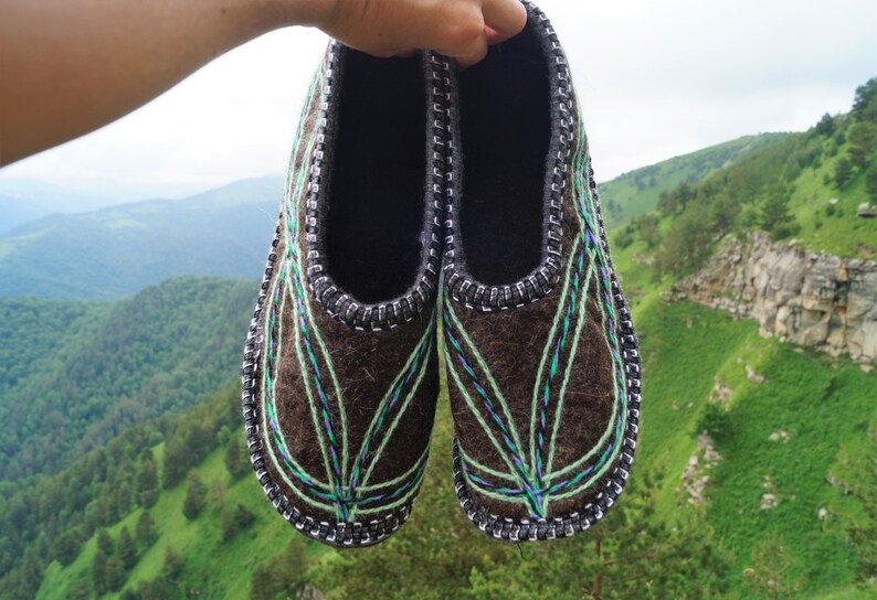 Felted Slippers. Russian Felt Home Shoes. Organic Wool Etsy