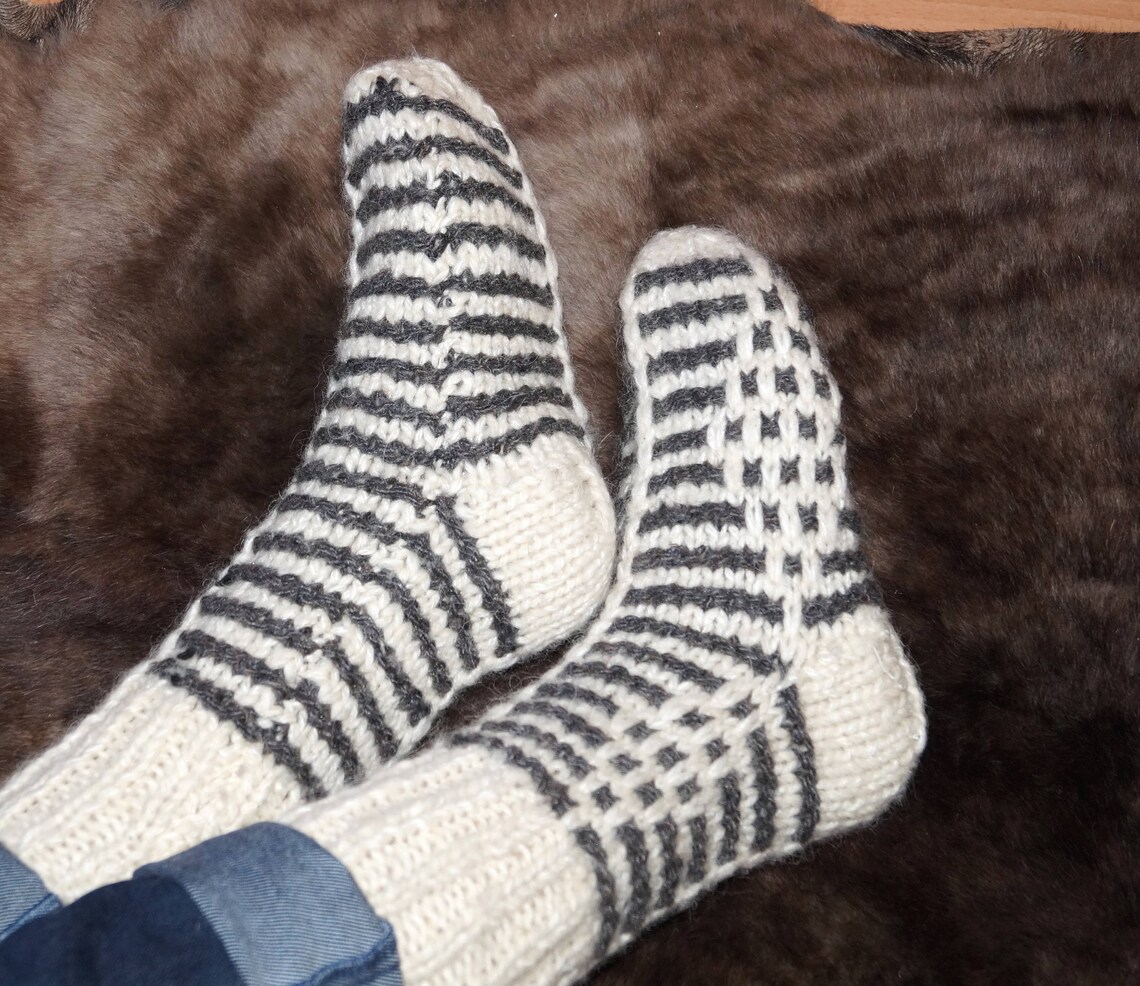 SET of Organic Wool Socks Russian Pure Wool Socks Thick Etsy