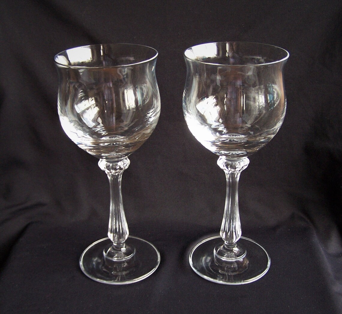 Mikasa Ardmore Water Goblets Two Vintage Crystal Water/wine Etsy