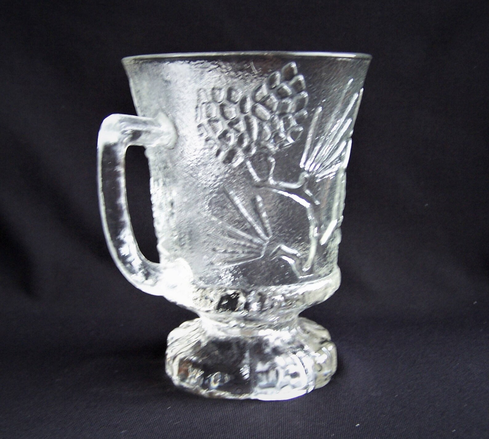 Tiara Ponderosa Pine Clear Pressed Glass Footed Mug Pine Etsy