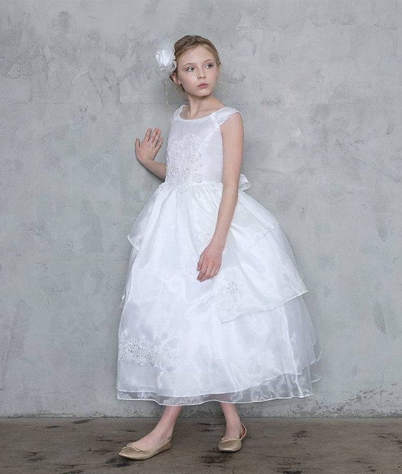 Teen Communion Dress 16 Years Old White Ceremonial Dress Etsy