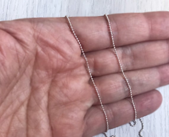 Very Thin Silver Chain 45 Cm Mesh Ball 