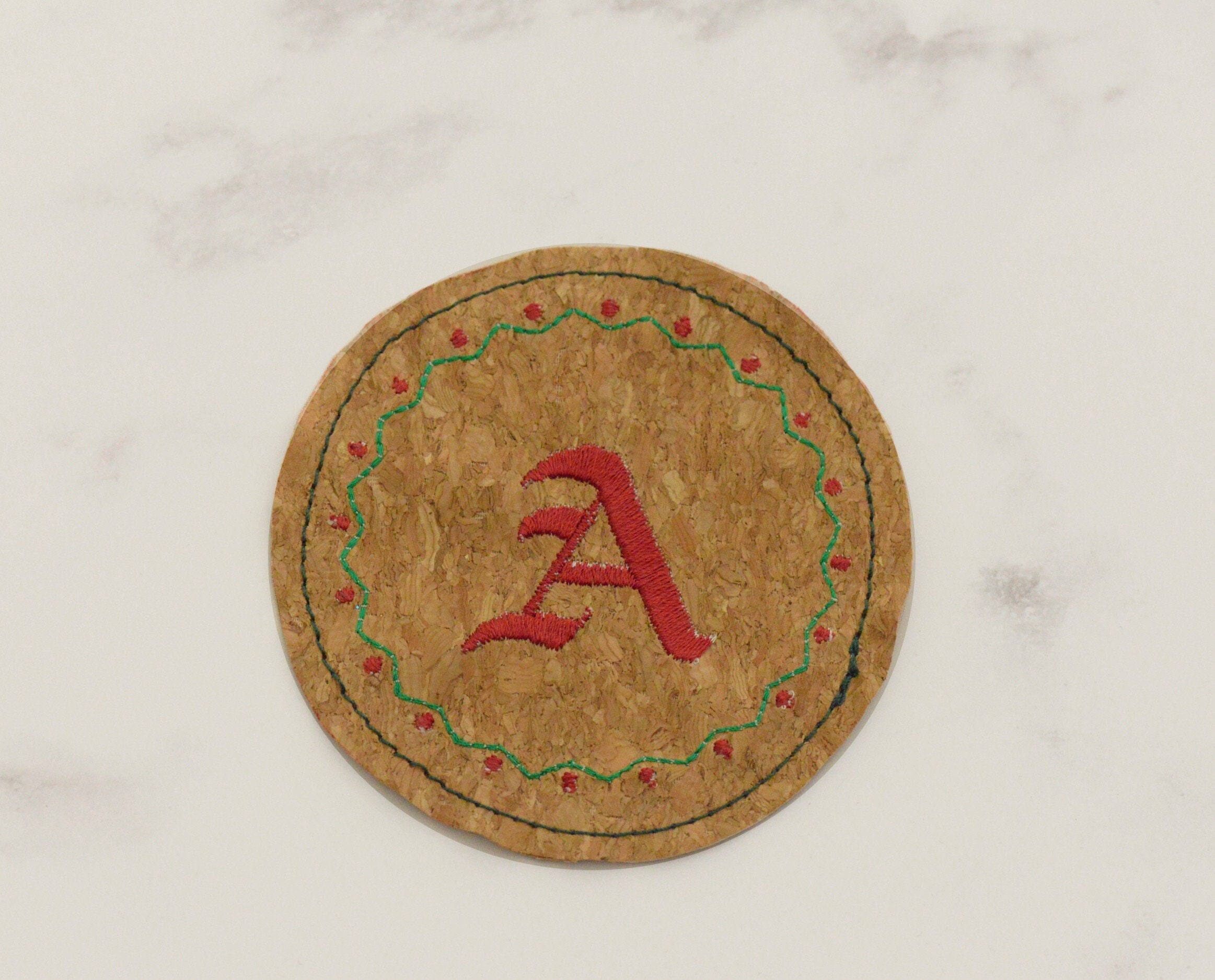 Dessous de Verre Personnalisé Noël, Sous Tissu Brodé