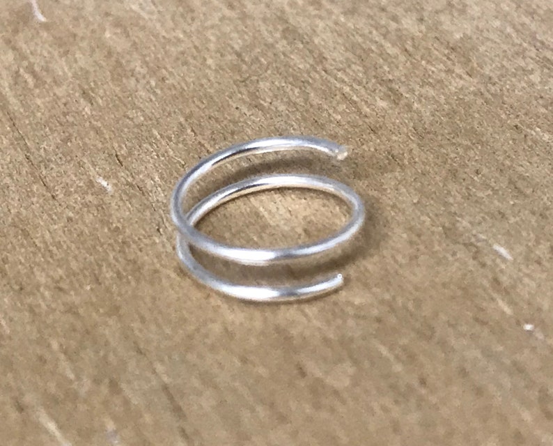 Double Ring nose plated gold diameter 10 mm gift piercing teen woman