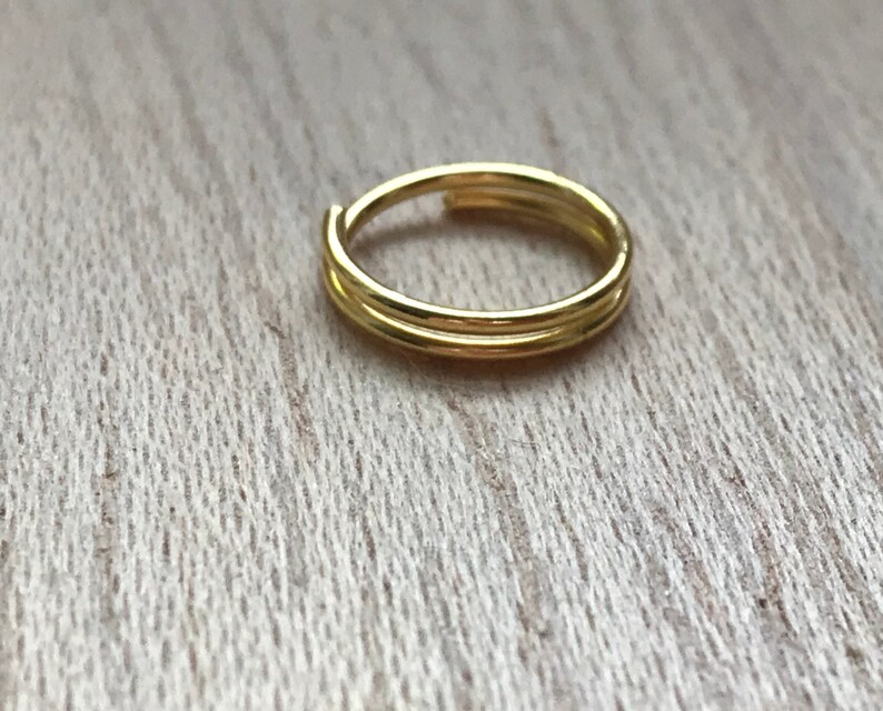 Double Ring nose plated gold diameter 10 mm gift piercing teen woman