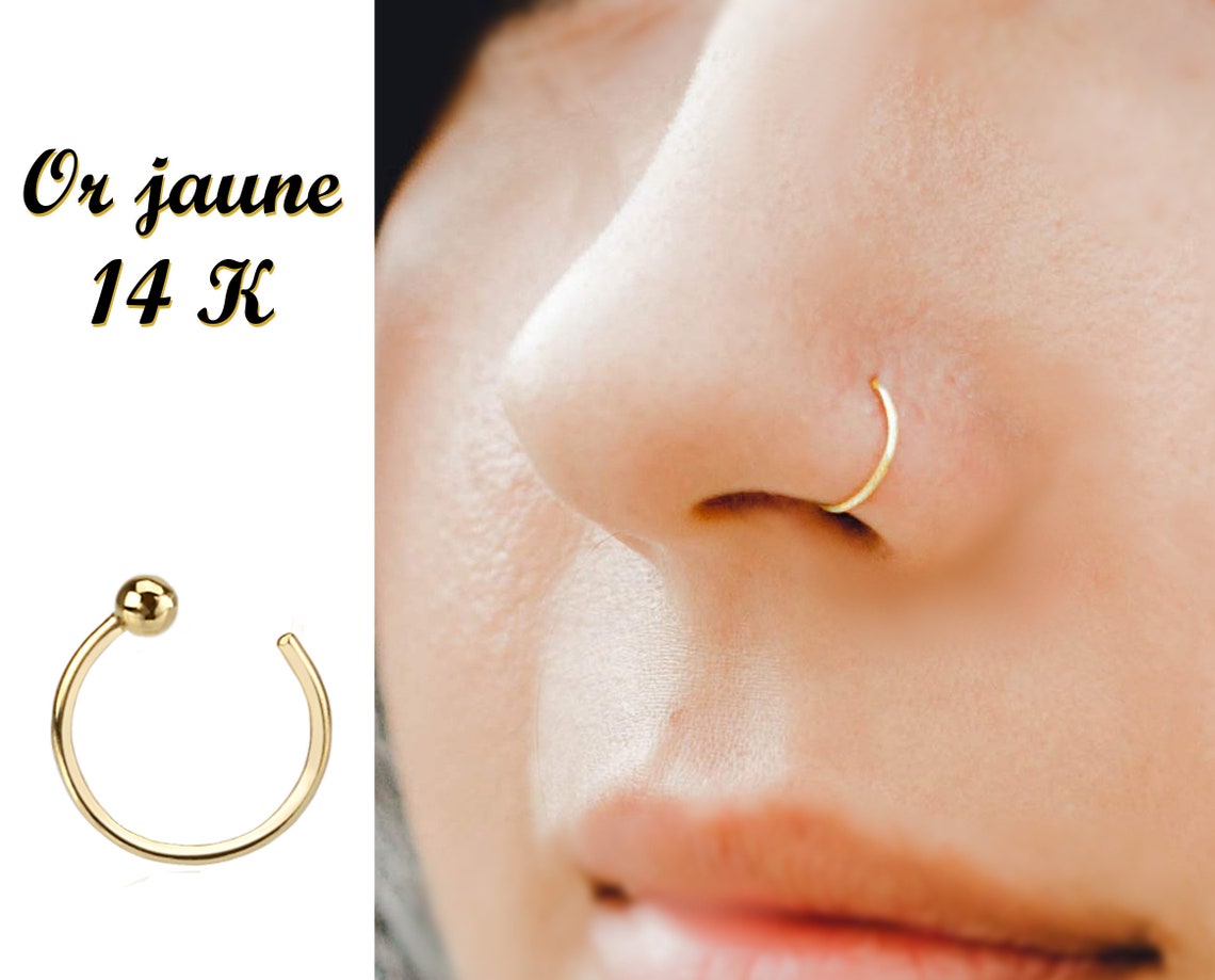 Piercing or nez 14 K anneau narine 8 mm Etsy