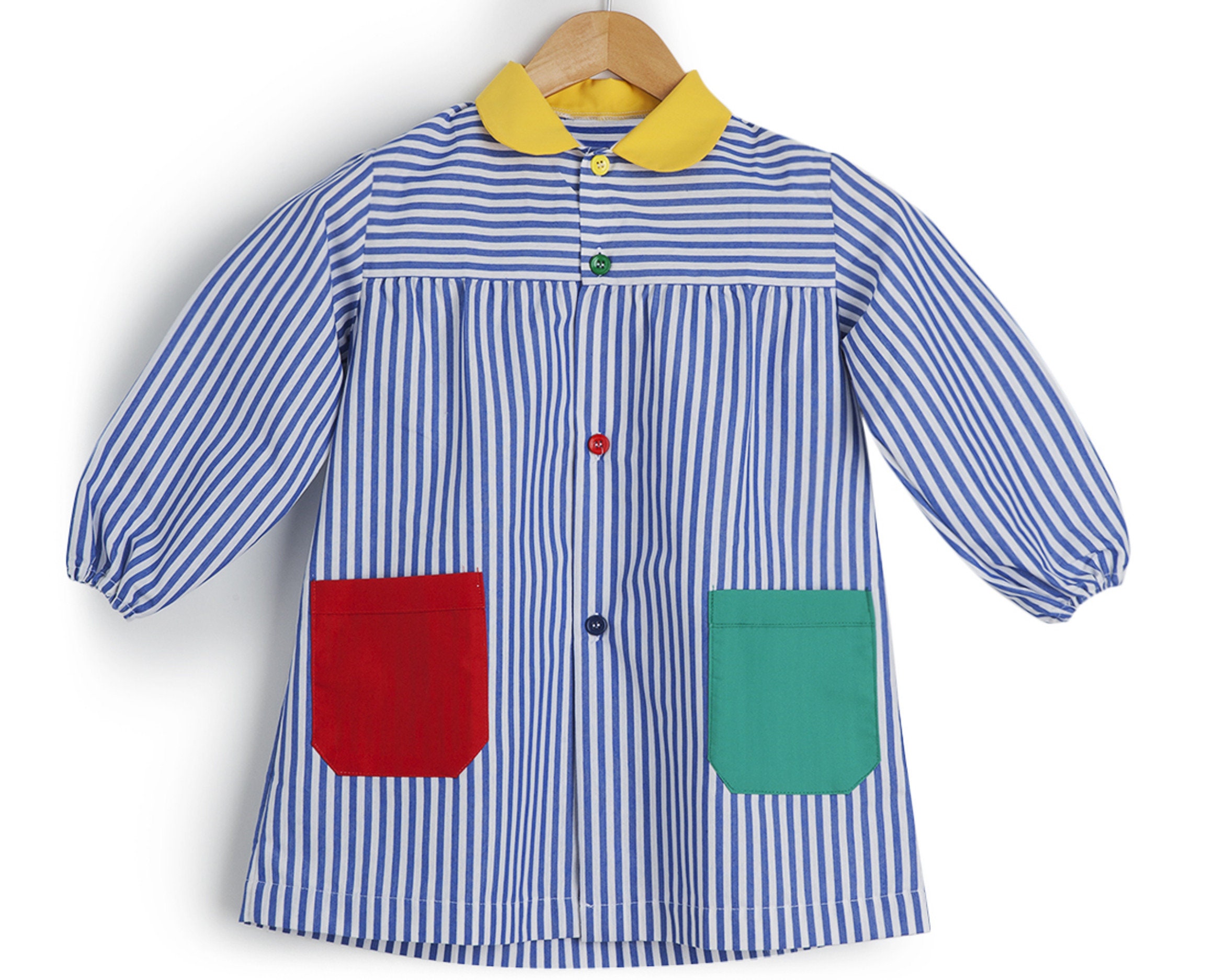 Blouse Maternelle Personnalisable, Tablier École Bleu