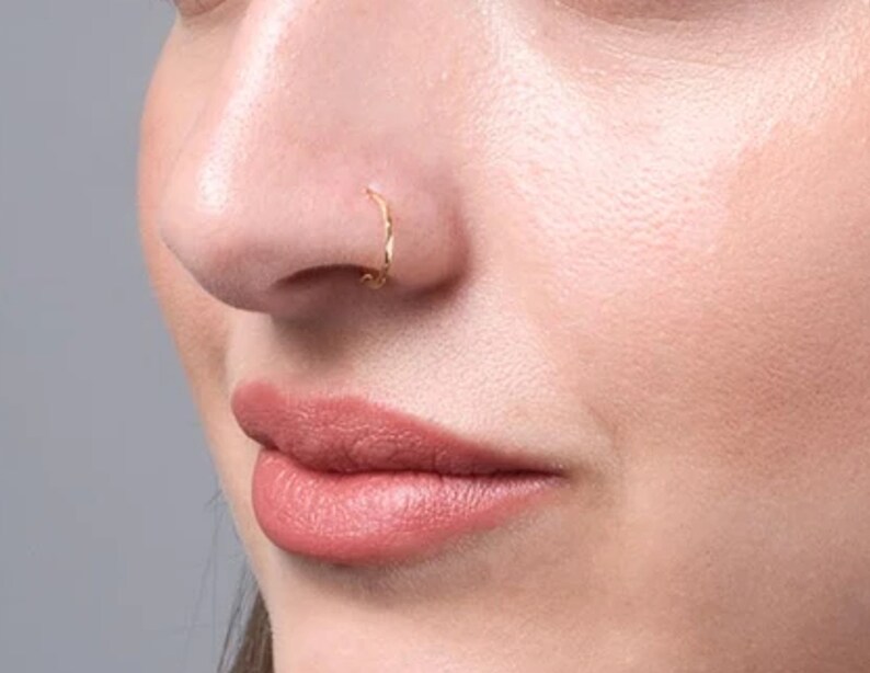 Gold plated nose ring diameter 10 12 or 8 mm gift piercing Etsy
