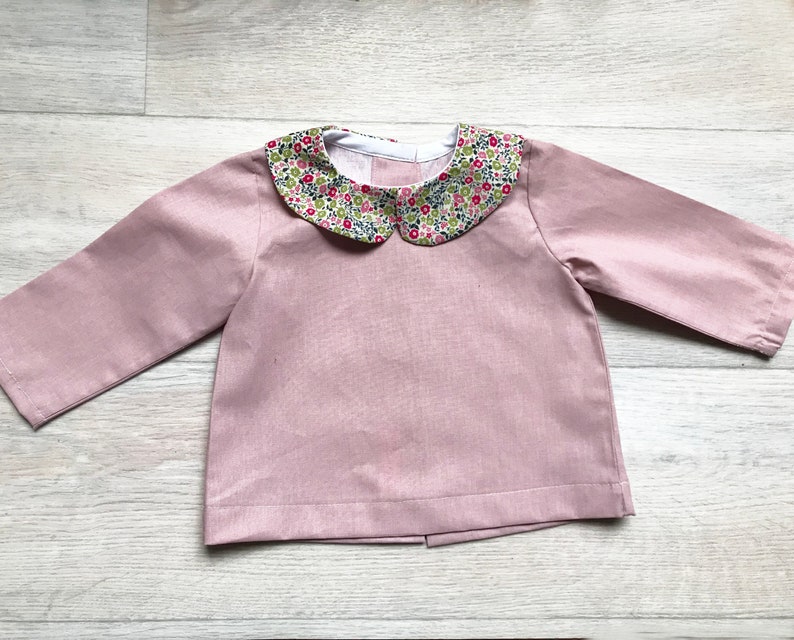 new handmade newborn shirt Baby liberty claudine collar blouse