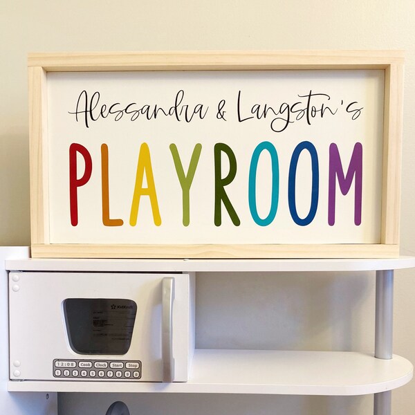 Kids Playroom Sign | Personalized Playroom Sign | Colorful Playroom Decor