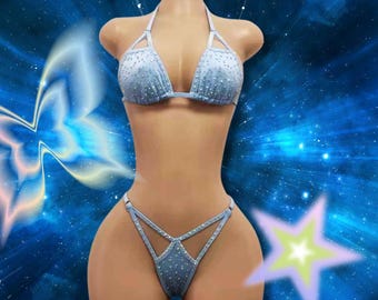 Crazy set - rhinestone bikini