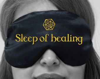 Sleep of Healing Sleep Mask Roll 20 Initiative Dungeons and Dragons Inspired Mask D&D sleep mask Dungeons and Dragons Gift DnD Healing