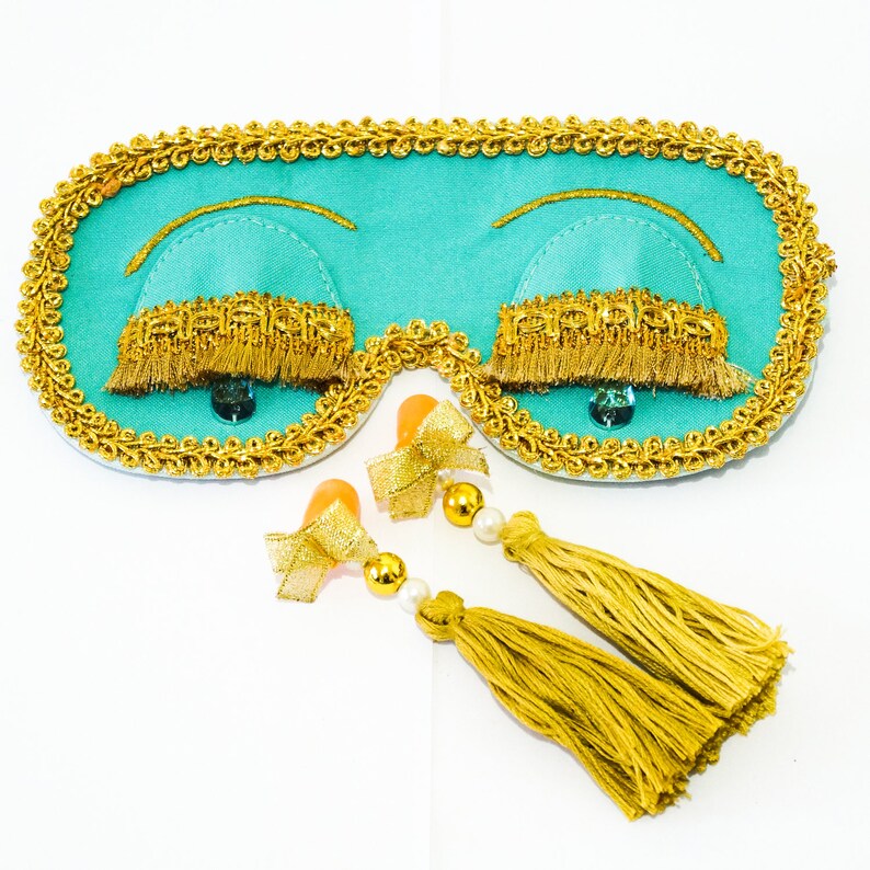 Vintage Sleep Mask with Tassel Earplugs Holly Golightly Sleep Etsy