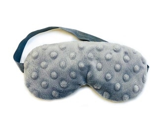 Grey Minky Sleep Mask, Sleeping Eye Mask, Fluffy Eye Mask, Furry Sleeping Mask, Sleep Mask for Women, Travel Sleep Mask, Gift for Her