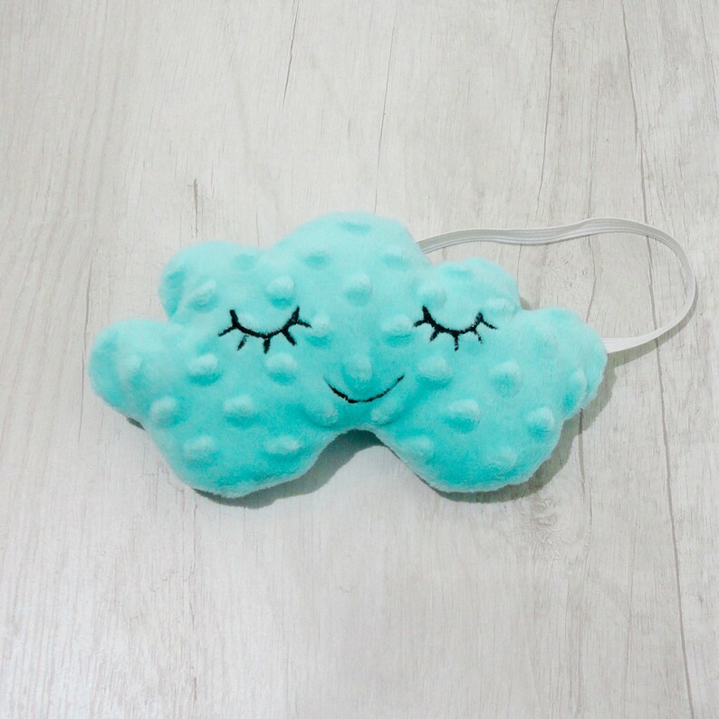 Cloud with Eyes Mask Soft EyeMask Cloud Eye Mask Travel Sleep Mask Cloud Sleep Mask Gift Sleeping Mask for Women Mint Minky Sleep Mask