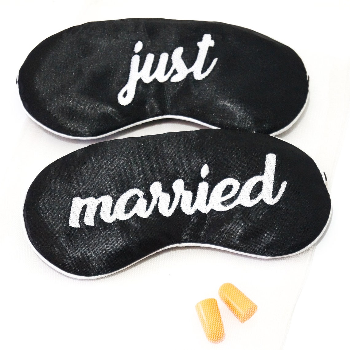 Just Married Set Sleep Eye Masks Honeymoon Newlywed Gifts Etsy