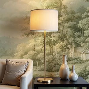 Panoramic Green Landscape Wall Mural – Elegant Vintage Wallpaper, Removable Scenic Wall Covering, Farmhouse Decor VM66