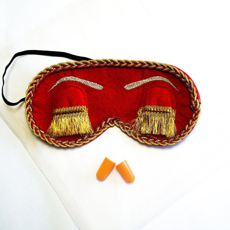 Red Holly Golightly Sleep Mask With Eyelashes Audrey Hepburn Etsy