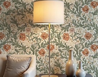 Vintage Floral Wallpaper: Sage Green Botanical Wallpaper for Living Room, Bedroom - VM195