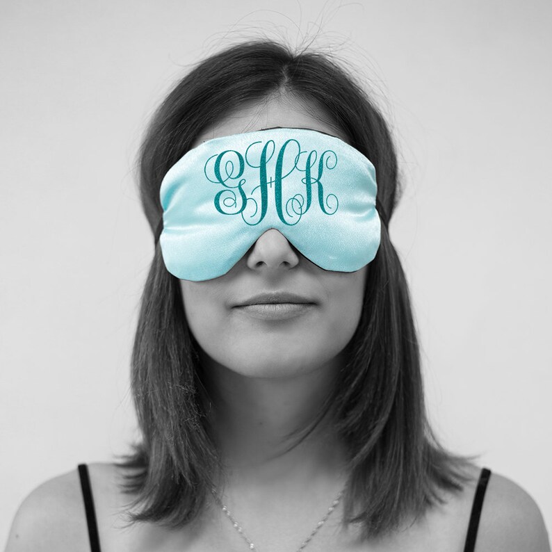 Personalized Monogram Sleep Mask. Silk Sleep Mask Embroidery Etsy