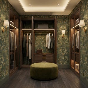 Vintage Green Botanical Wallpaper: William Morris Inspired Peel and Stick