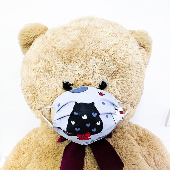 Cats Face Mask with Filter Pocket Kids Face Mask Handmade Face Etsy