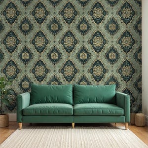 Vintage Green Wallpaper – Whimsical William Morris Floral Removable ...