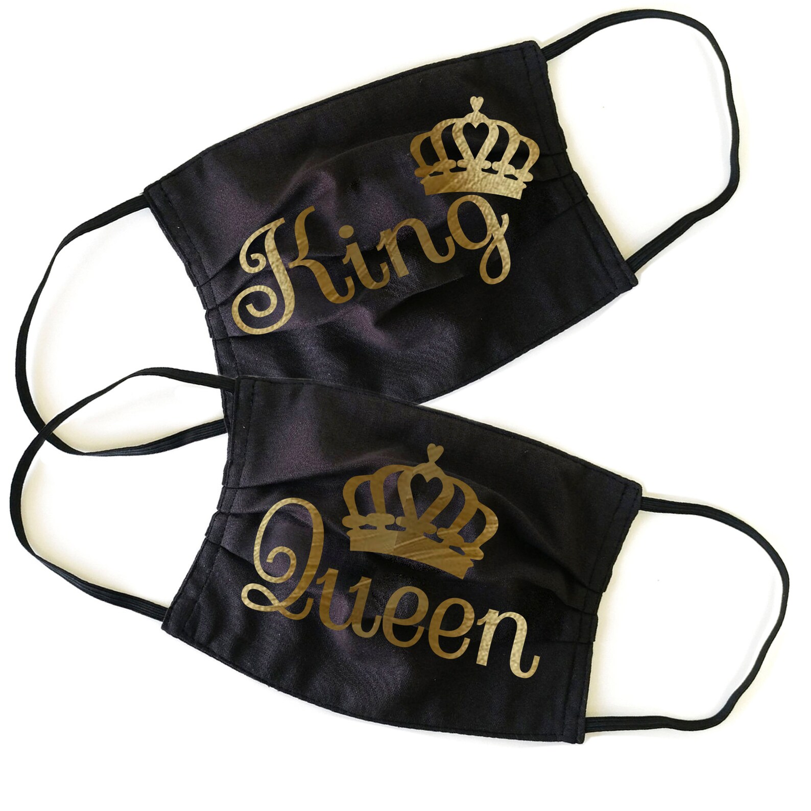 Queen King Face Masks Set Face Mask Embroidery Design 100 Etsy