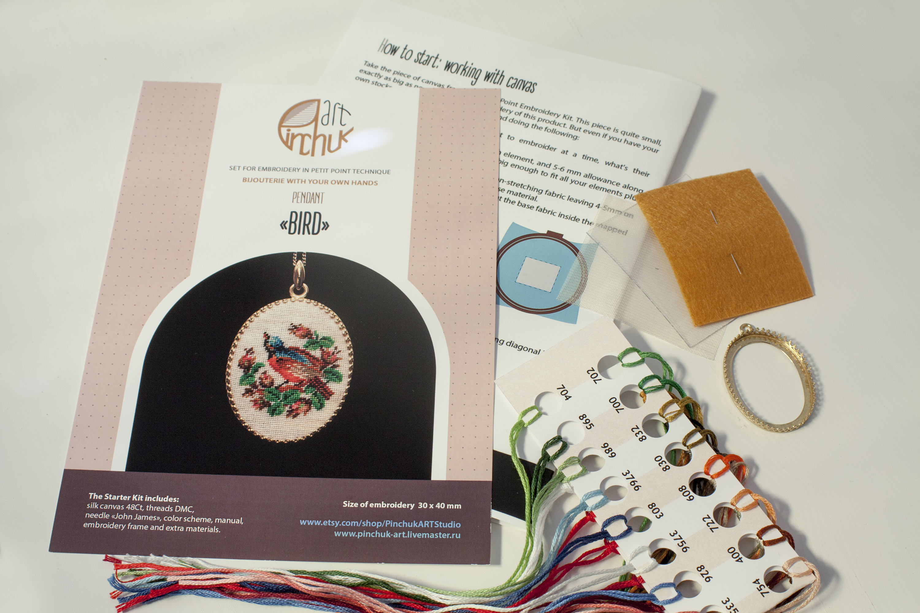 Embroidery Gift Set for mom Petit Point Starter Kit Pendant Etsy