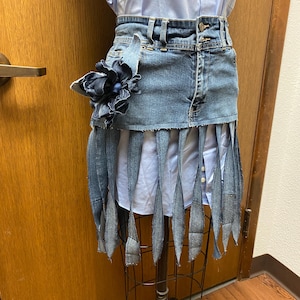 Hi/lo Fringe Denim Belt 32in #6 - Etsy