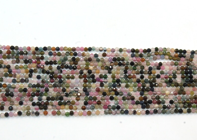 13 Natural Multi Tourmaline Rondelle Beads 2.5 mm Faceted Multi Tourmaline Gemstone Bead Semi Precious Gemstone Beads Wholesale Beads