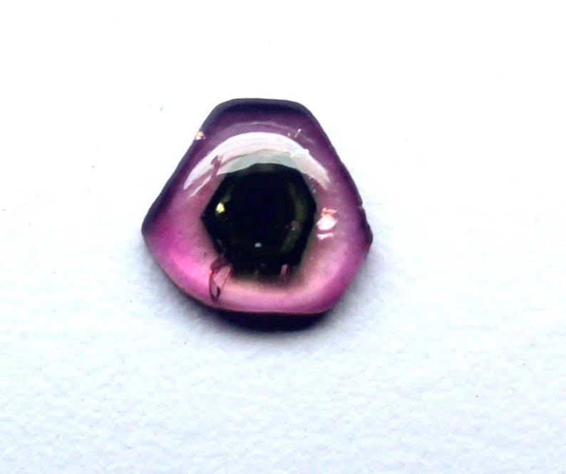 1Ps Natural Bi Color Tourmaline Slice Cabochon gemstone Loose Bi Color Tourmaline Gemstone Bi Color Watermelon Tourmaline EYE Slice Cabochon