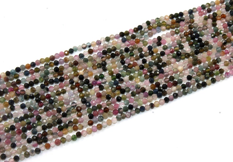 13 Natural Multi Tourmaline Rondelle Beads 2.5 mm Faceted Multi Tourmaline Gemstone Bead Semi Precious Gemstone Beads Wholesale Beads