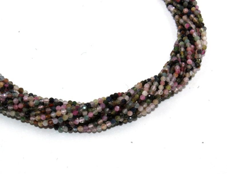 13 Natural Multi Tourmaline Rondelle Beads 2.5 mm Faceted Multi Tourmaline Gemstone Bead Semi Precious Gemstone Beads Wholesale Beads