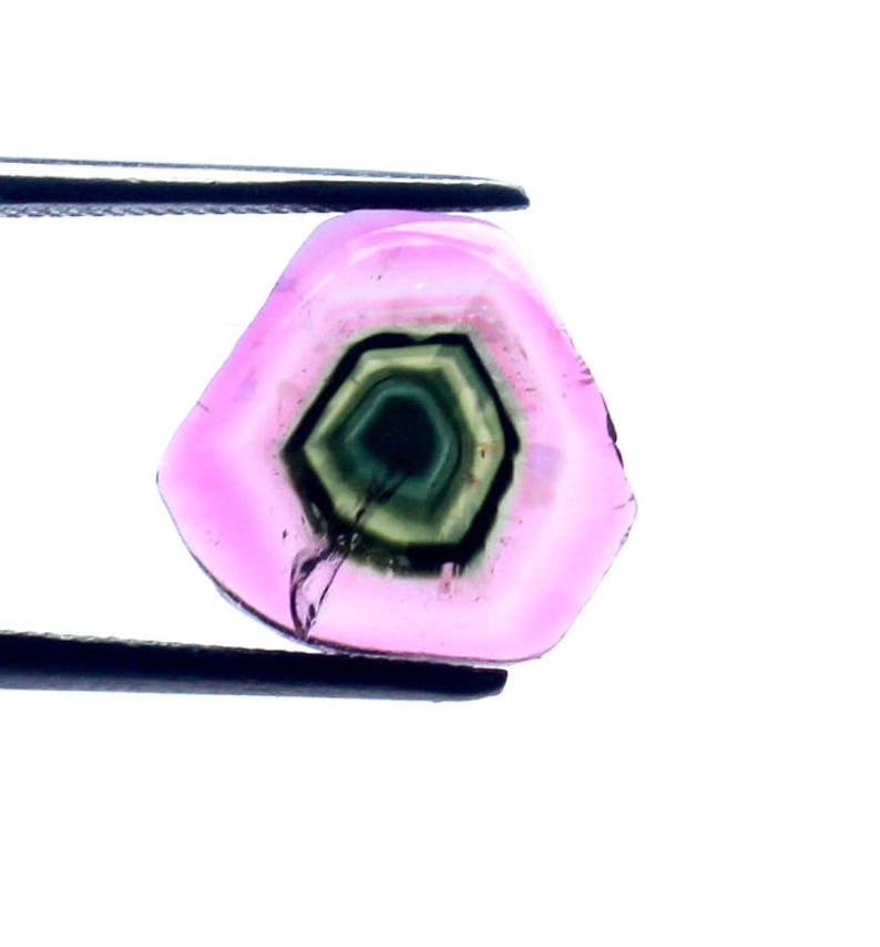 1Ps Natural Bi Color Tourmaline Slice Cabochon gemstone Loose Bi Color Tourmaline Gemstone Bi Color Watermelon Tourmaline EYE Slice Cabochon