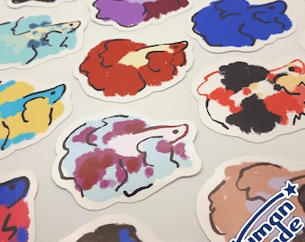 Doodle Betta Fish Varieties | 3" Vinyl Stickers