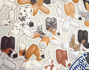 Balloon Dog Breeds | 3" Vinyl Stickers