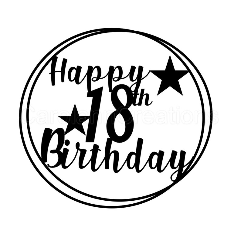 Download 18th Birthday Cake topper svg Digital Download | Etsy