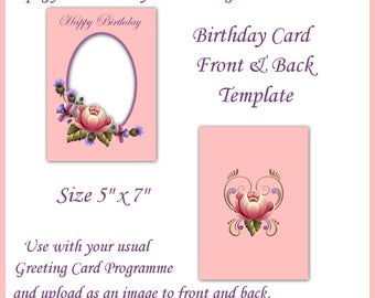 Pink Floral Birthday Card Artwork