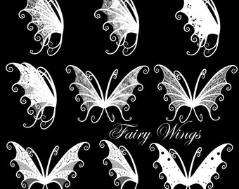 Fairy Wings Photo Overlays  PNG Format 9 assorted designs. Photography and Scrapbooking