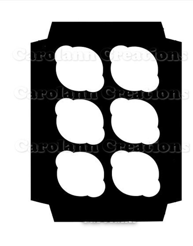 Cupcake Insert svg para 6 Cupcakes. Descarga digital SVG. Etsy