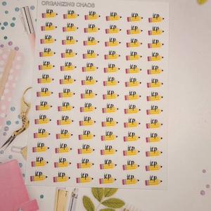 IEP Planner Stickers, School Planner Stickers Yellow Pencils
