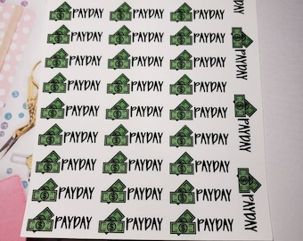 Payday Planner Stickers, Dollar Bills