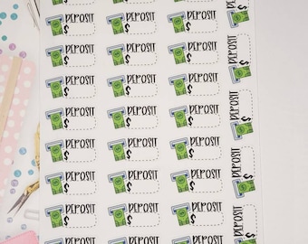 Cash Deposit Planner Stickers, ATM Deposit Planner Stickers - Etsy