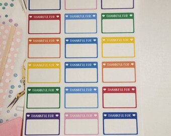 Thankful For Planner Stickers, Label Planner Stickers