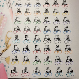 Eye Exam Planner Stickers